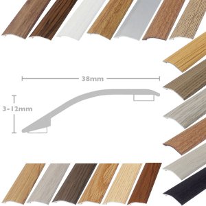 38mm Ramp Reducer Stick Down Threshold Door Bars Profile Edge Strip For Laminate, Vinyl & Tile