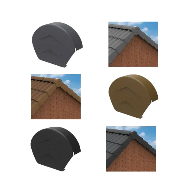 Ridge End Cap for Dry Verge Morter Free Systems