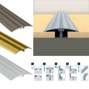 Self Adhesive Aluminium Door Bars Threshold Strip Transition Trim 