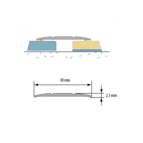 Self-Adhesive 2mm Anodised Aluminium Floor Bar Edge Trim Door Threshold