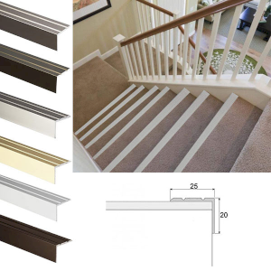 25mm x 20mm Self-Adhesive Non Slip Aluminium Stair Nosing For Stairs Edge Protection 