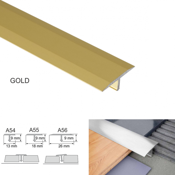 T Bar Anodised Aluminium Threshold Trim Transition Trim For Tiles