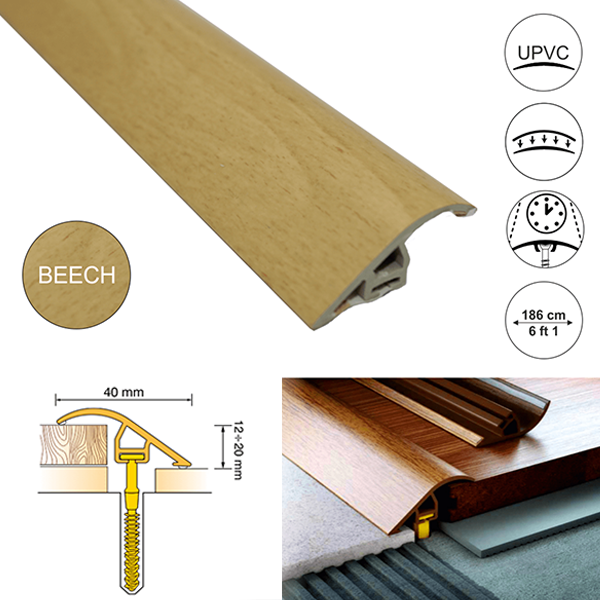 UPVC 40mm Wood Effect Door Threshold