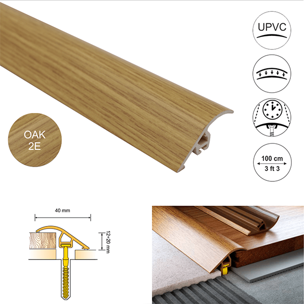 40mm UPVC Wood Effect Door Threshold Ramp