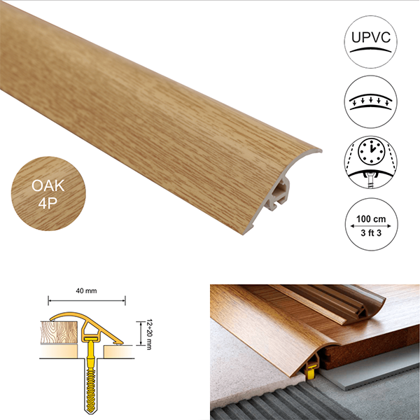 40mm UPVC Wood Effect Door Threshold Ramp